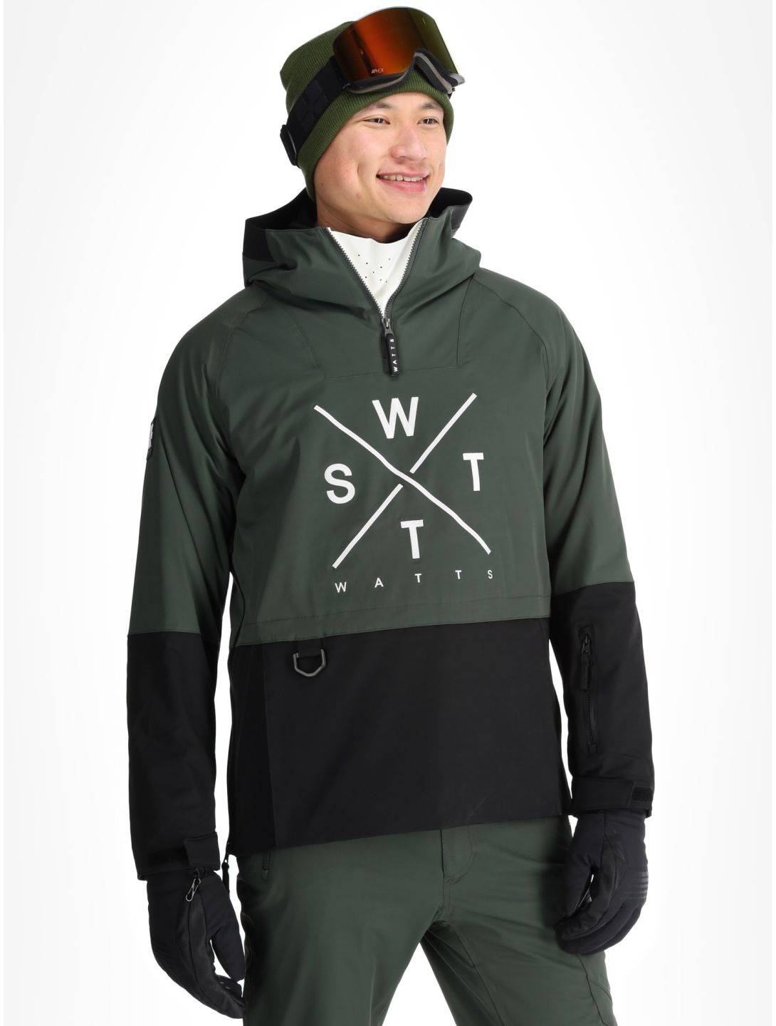 Watts, XMETOD AF Anorak heren Green / Black Groen, Zwart 