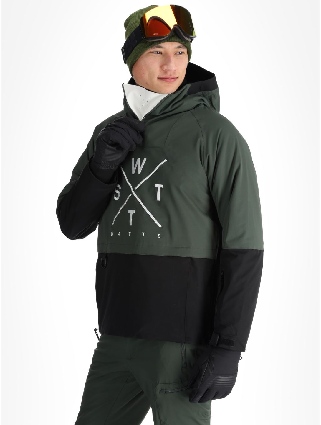 Watts, XMETOD AF Anorak heren Green / Black Groen, Zwart 