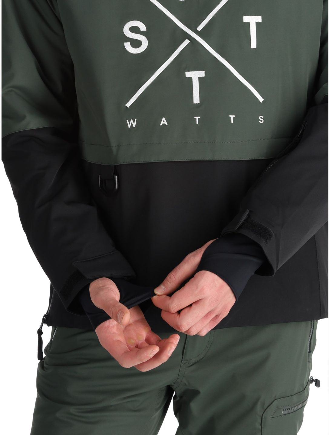 Watts, XMETOD AF Anorak heren Green / Black Groen, Zwart 