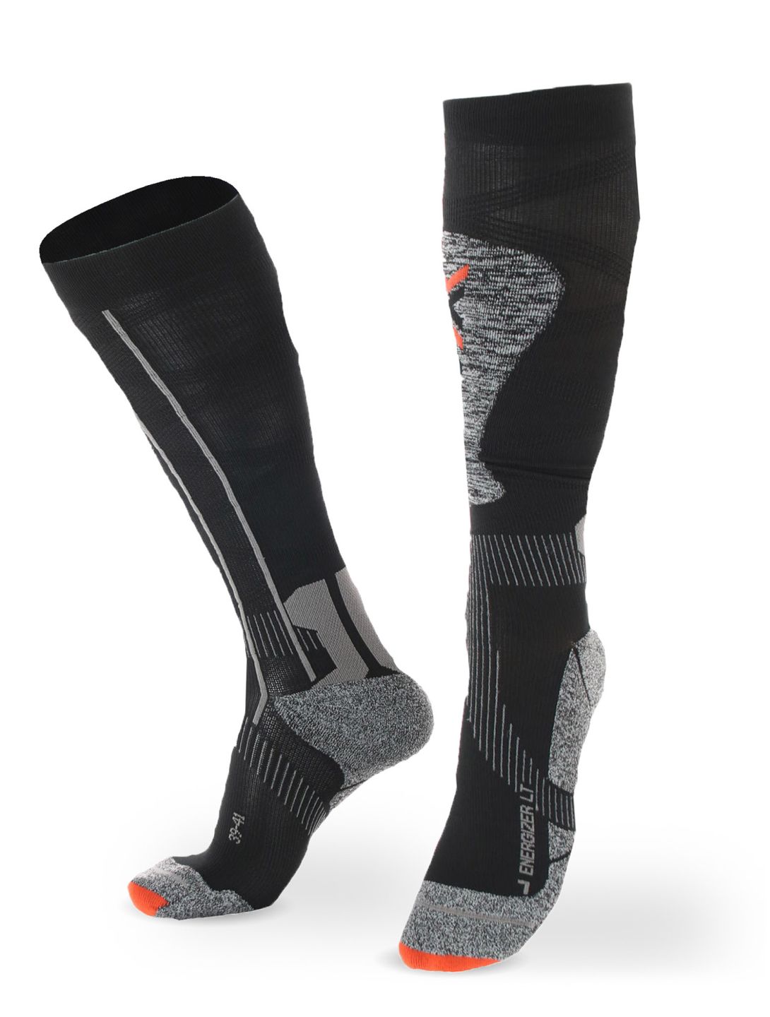 X-socks, Ski Energizer Lt 4.0 skisokken unisex Black / Grey grijs, zwart 