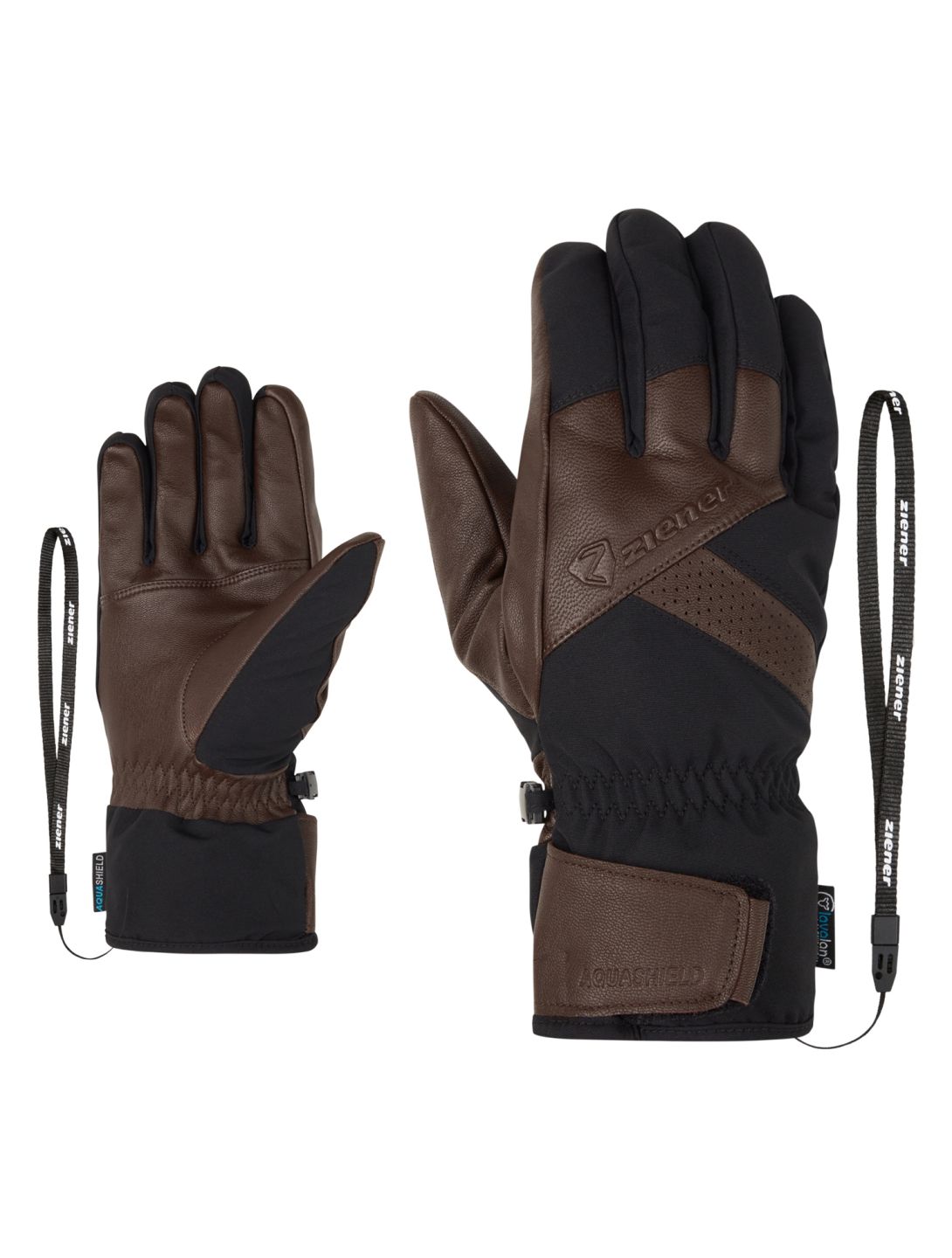 Ziener, Getter AS® AW skihandschoenen heren Dark Brown bruin 