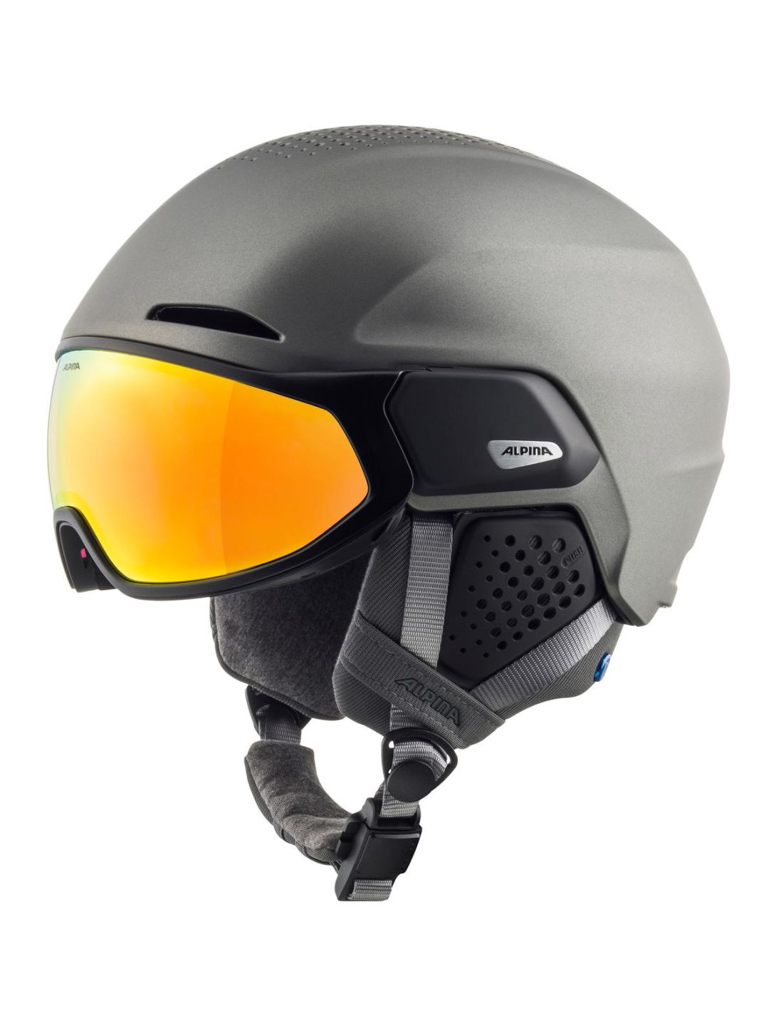 Alpina, ORO QV Mips skihelm met vizier unisex Gunmetal Matt grijs 