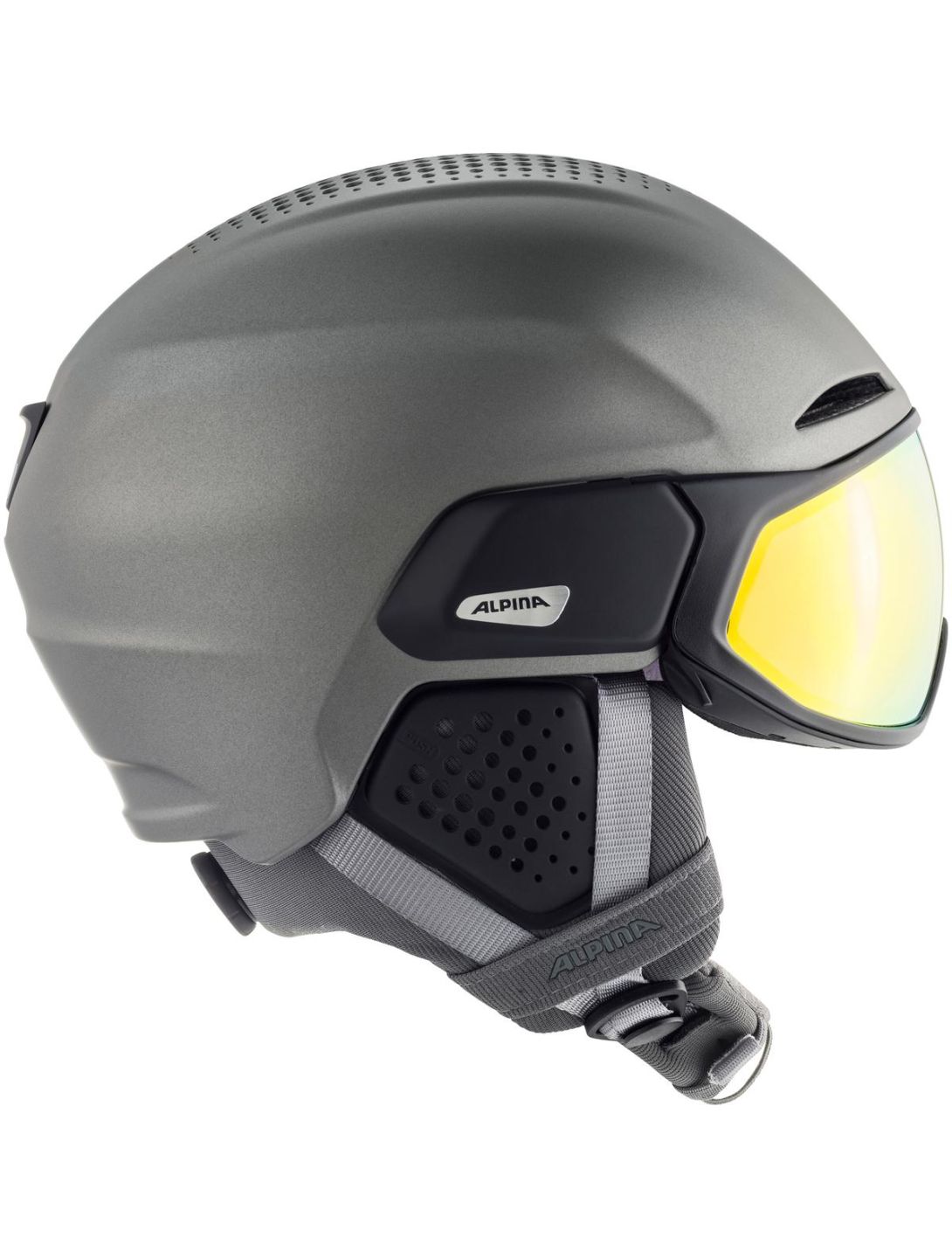 Alpina, ORO QV Mips skihelm met vizier unisex Gunmetal Matt grijs 