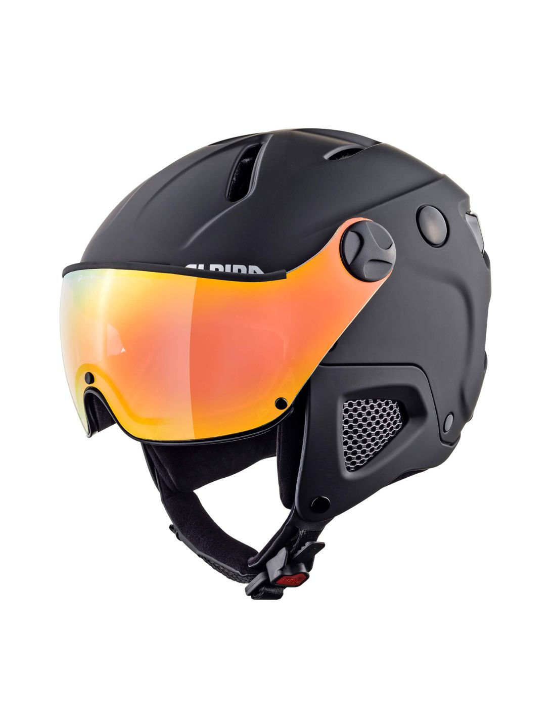 Alpina, Attelas Qv skihelm met vizier unisex matt zwart 