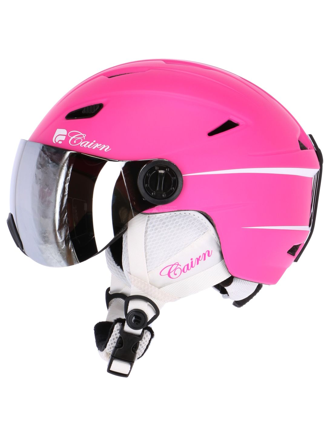 Cairn, Electron Visor J, skihelm met vizier, kinderen, mat fuchsia