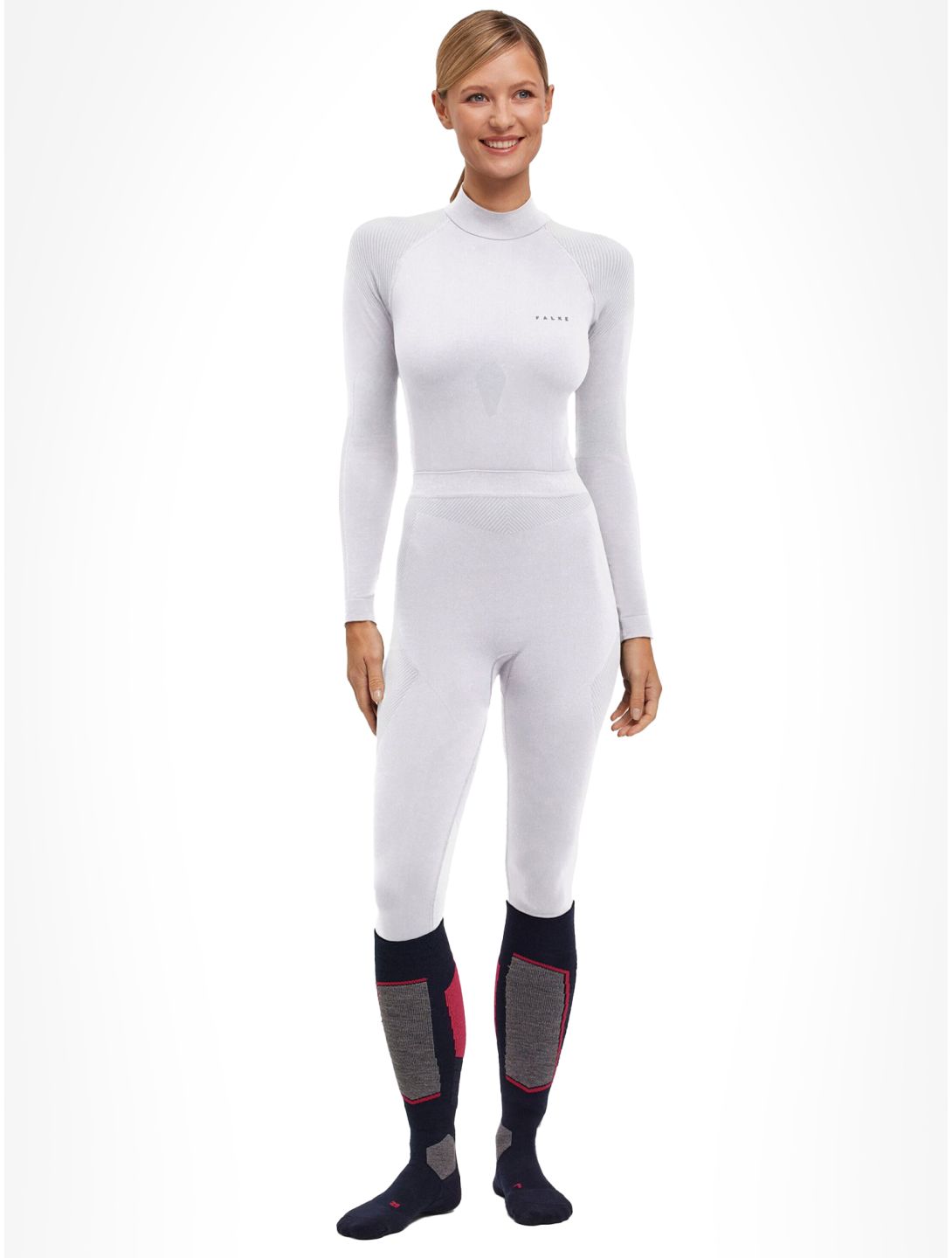 Falke, Long Tights FB Thermobroek dames White Wit 