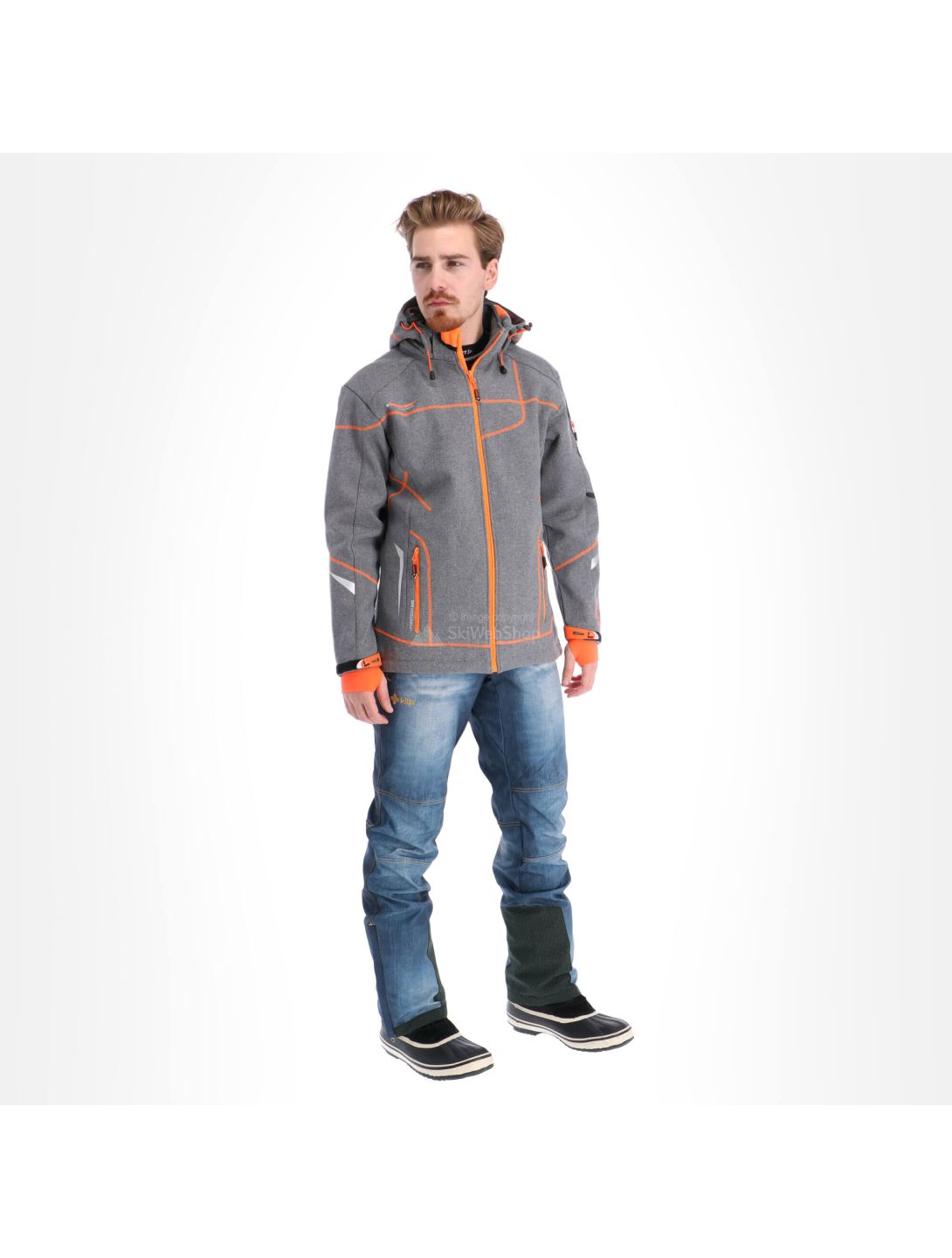 Geographical Norway, Tushiba Men 007 + Bs softshell ski-jas heren light grijs, oranje 