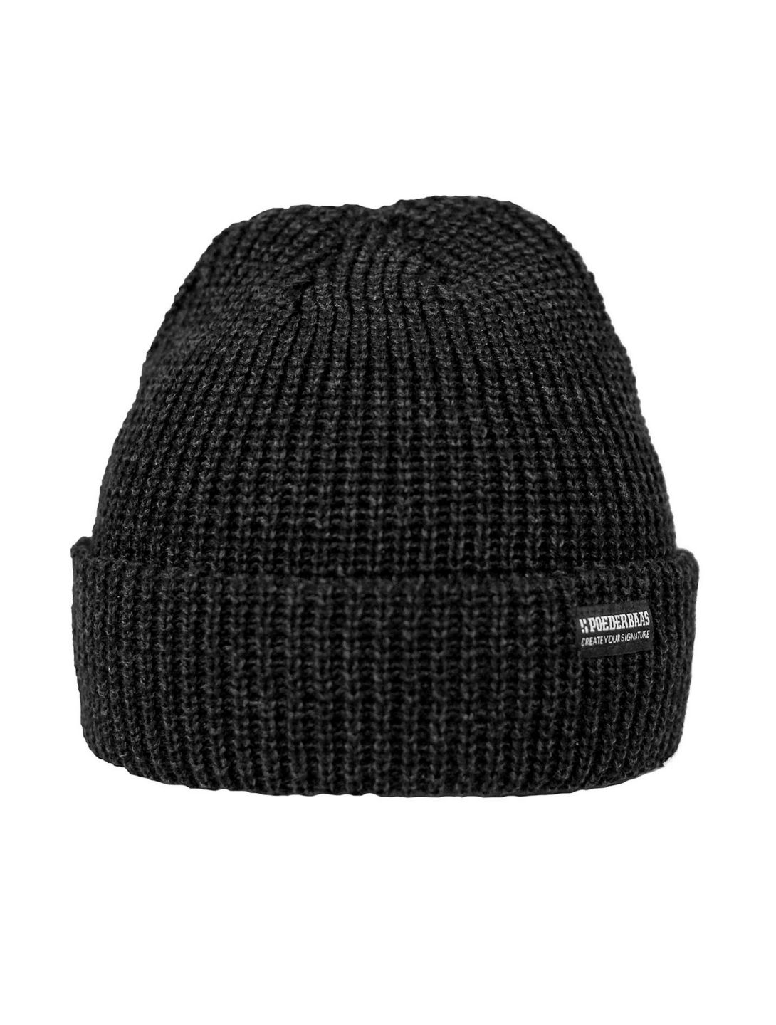 Poederbaas, Royal Rib Series Beanie muts unisex antraciet grijs 