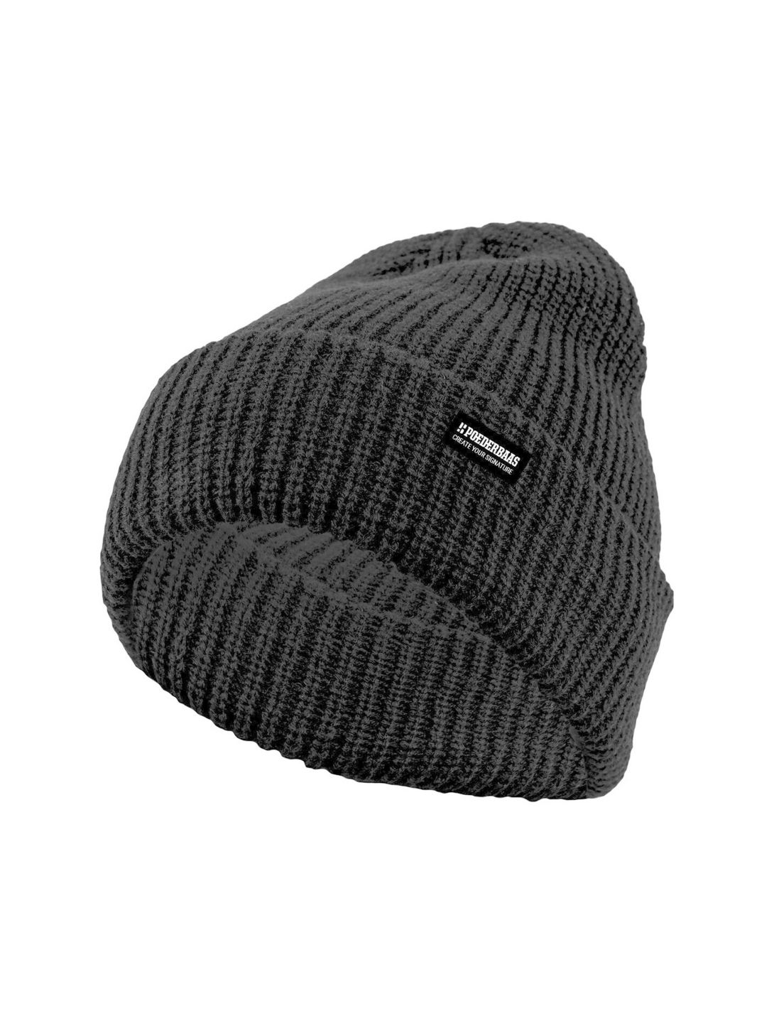 Poederbaas, Royal Rib Series Beanie muts unisex antraciet grijs 