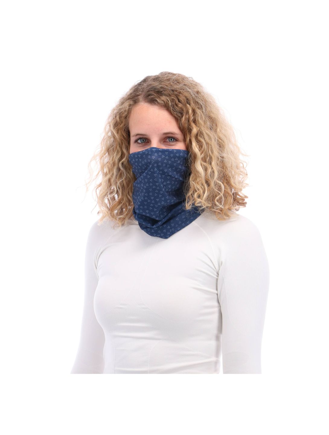 Deluni, Lightweight Neckwarmer Triangles sjaal unisex blauw 