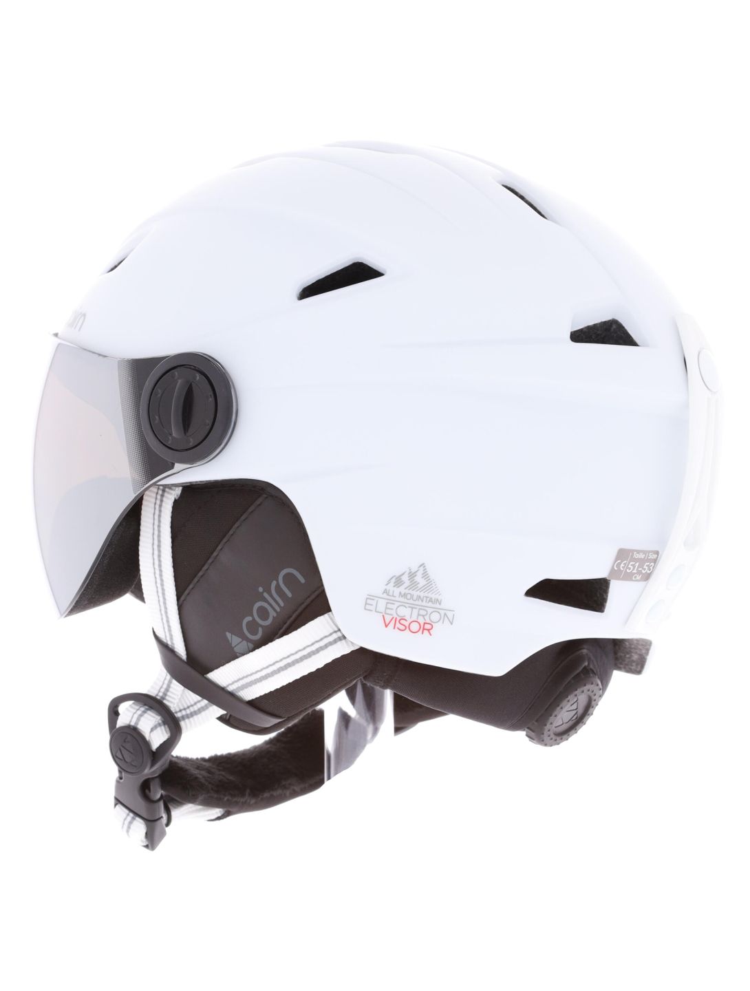 Cairn, Electron visor J (CAT. 3) skihelm met vizier kinderen mat wit 