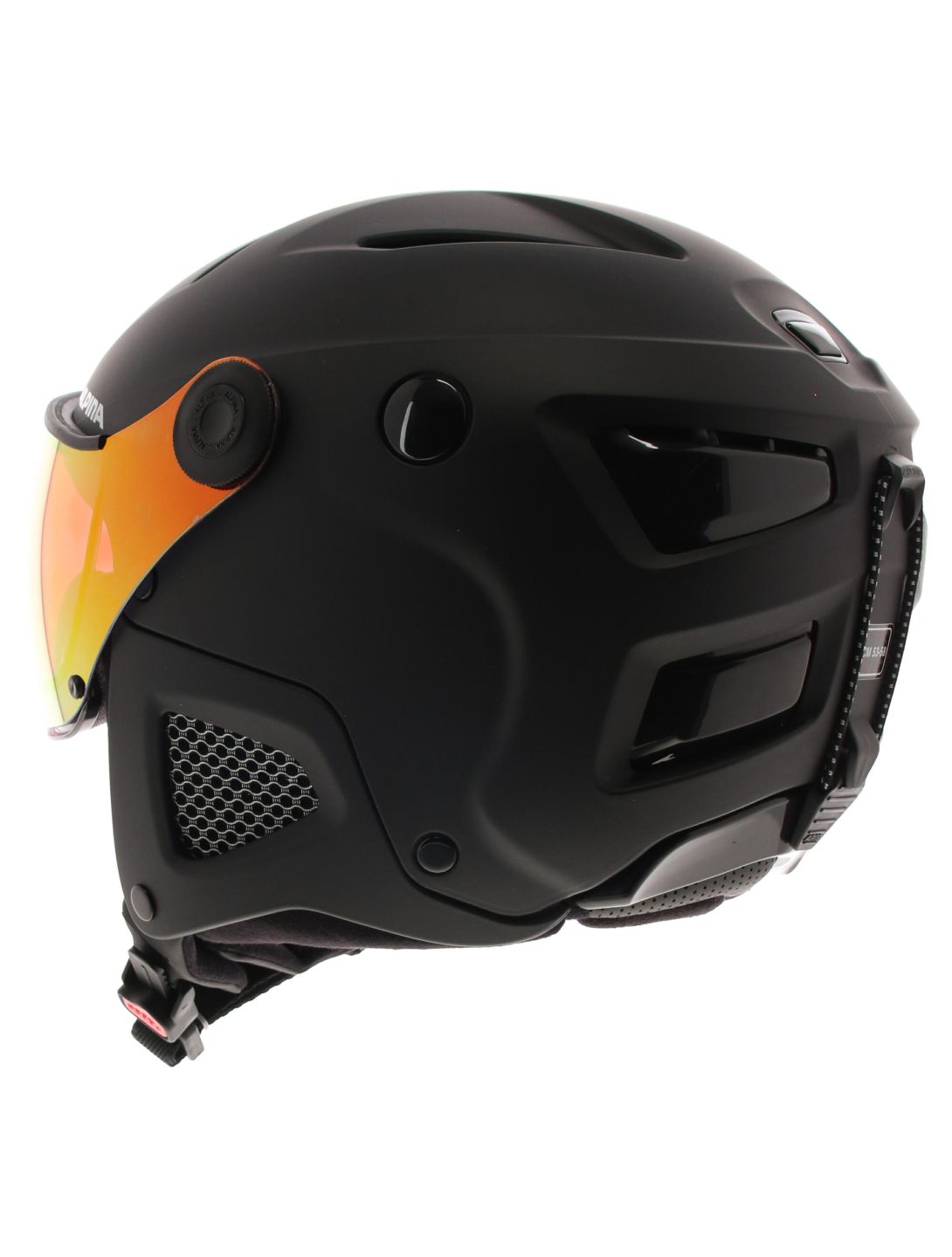 Alpina, Attelas Qv skihelm met vizier unisex matt zwart 