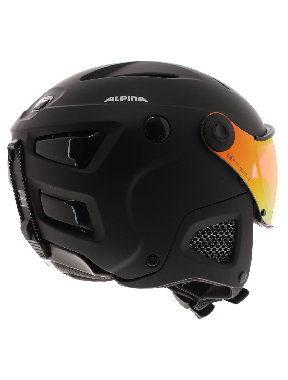 Alpina, Attelas Qv skihelm met vizier unisex matt zwart 