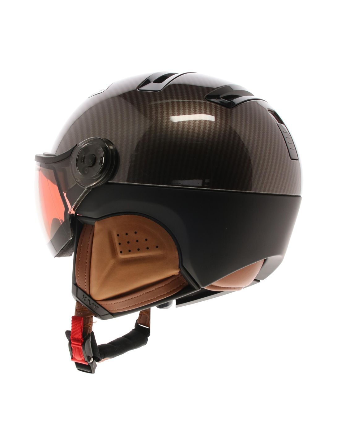 Kask, Piuma-R Elite skihelm met vizier unisex Carbon/Brown bruin, zwart 