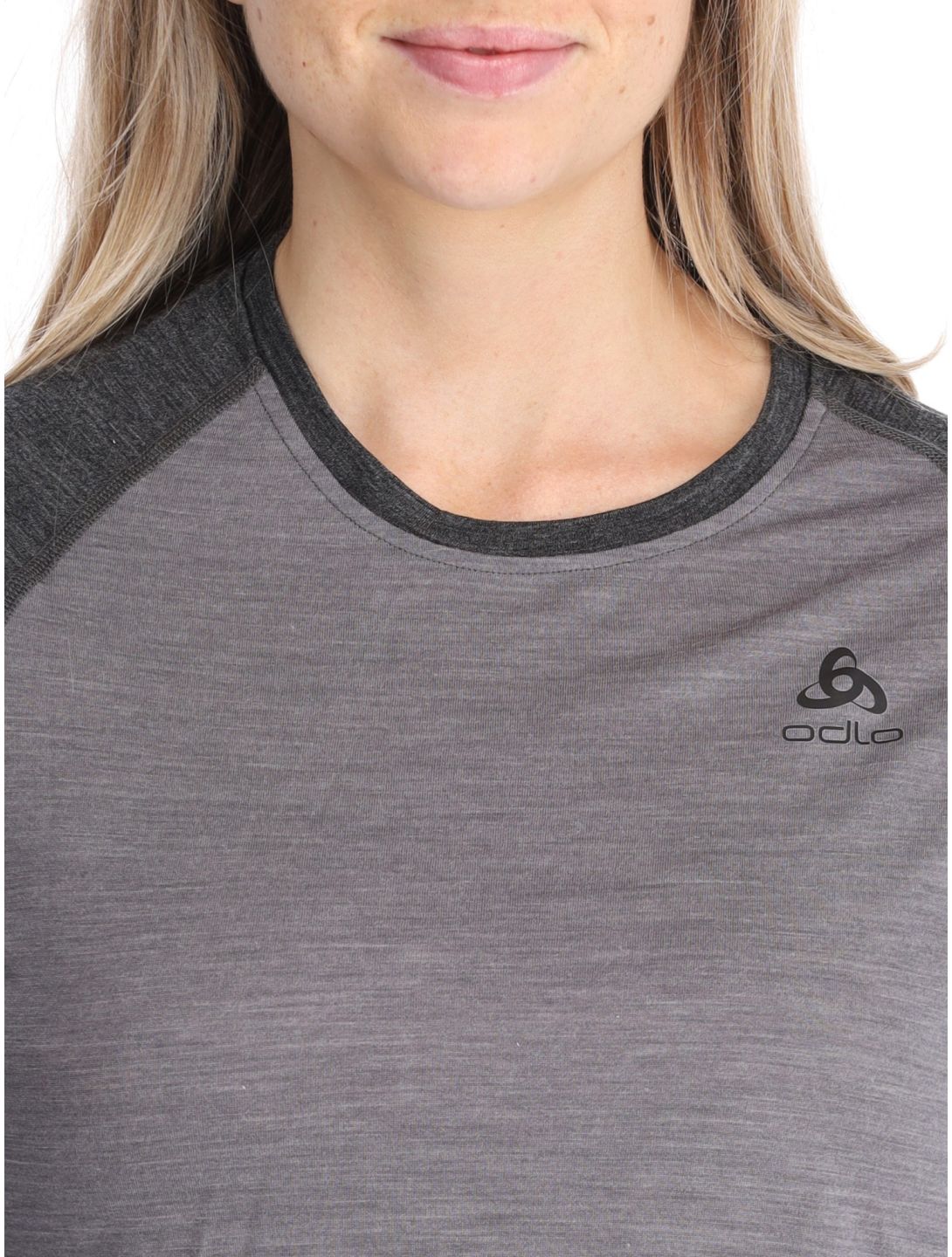 Odlo, Natural Performance PW 150 FA Thermoshirt dames Grey Melange - Dark Grey Melange Grijs 