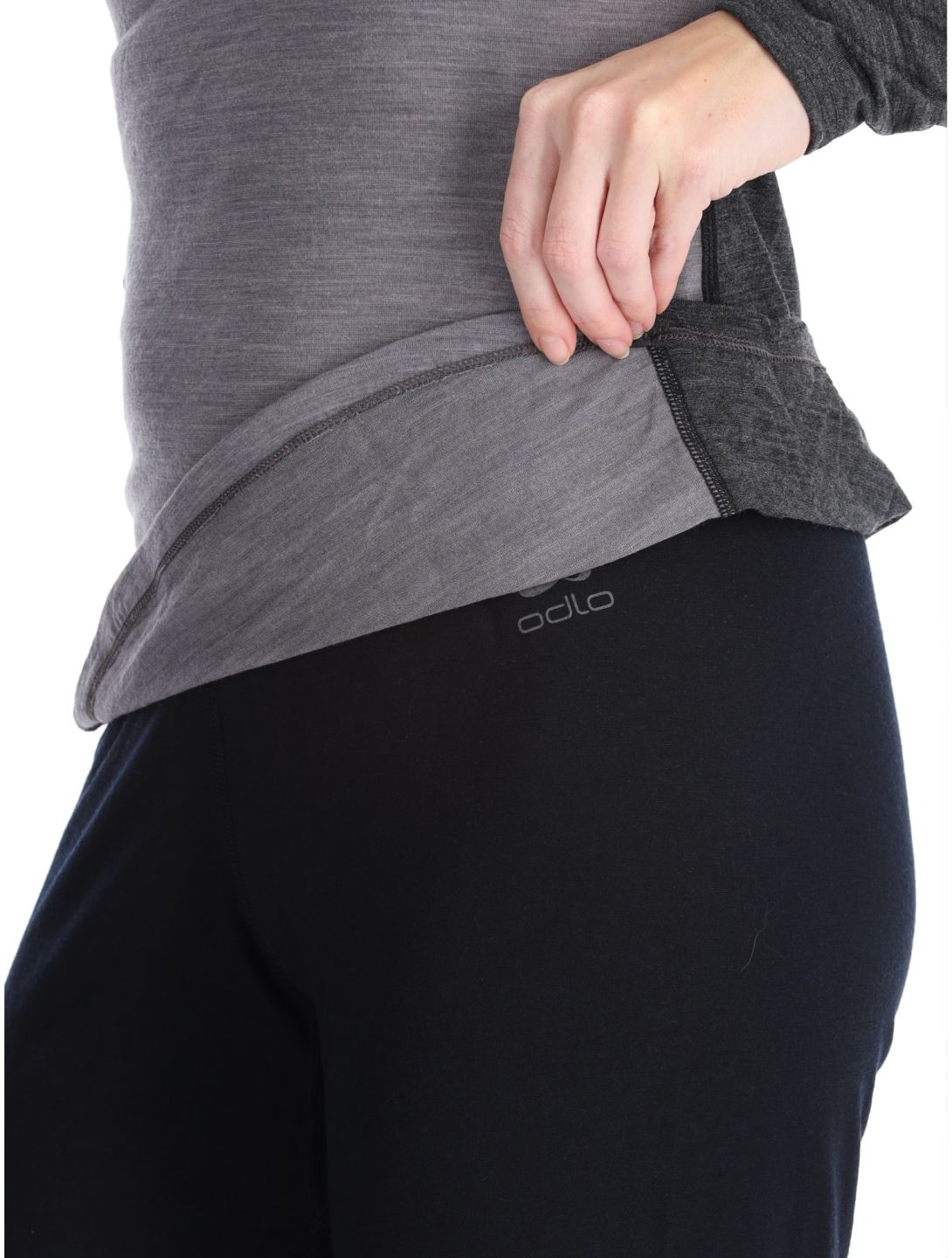 Odlo, Natural Performance PW 150 FA Thermoshirt dames Grey Melange - Dark Grey Melange Grijs 