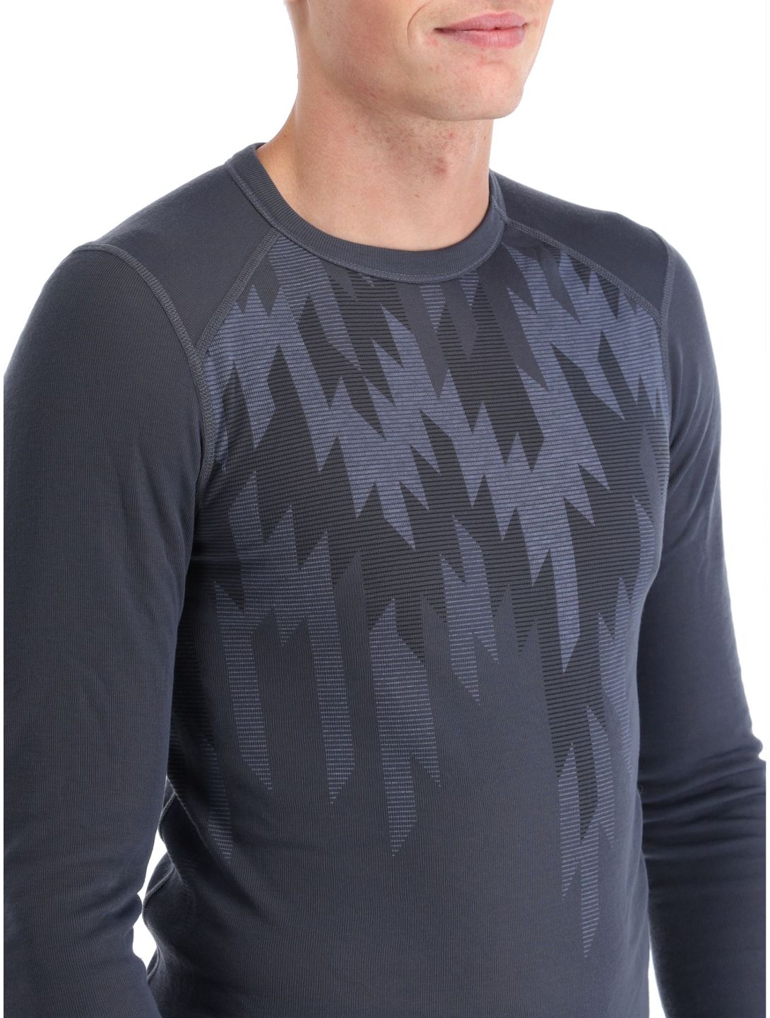 Odlo, Active Warm Eco Graphic thermoshirt heren India Ink grijs 