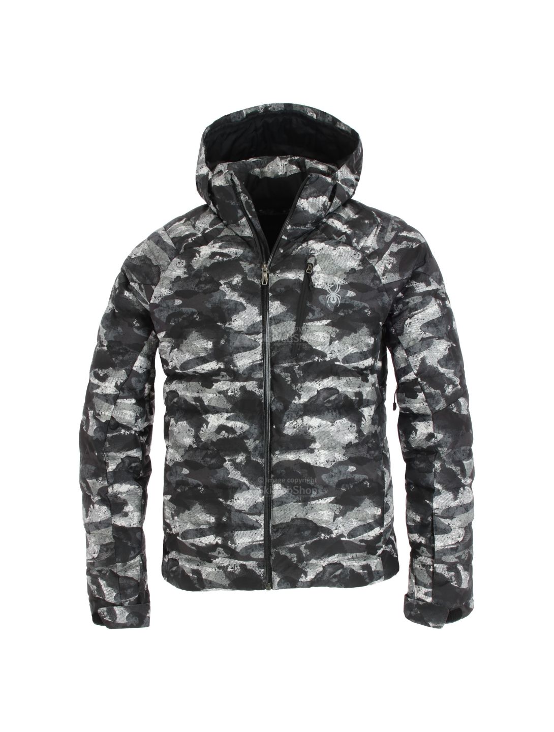 Spyder, Impulse Synthetic down, ski-jas, heren, camo distress zwart