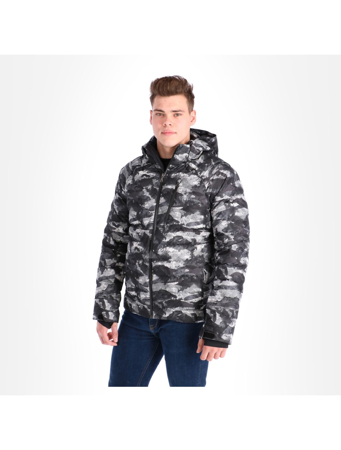 Spyder, Impulse Synthetic down, ski-jas, heren, camo distress zwart