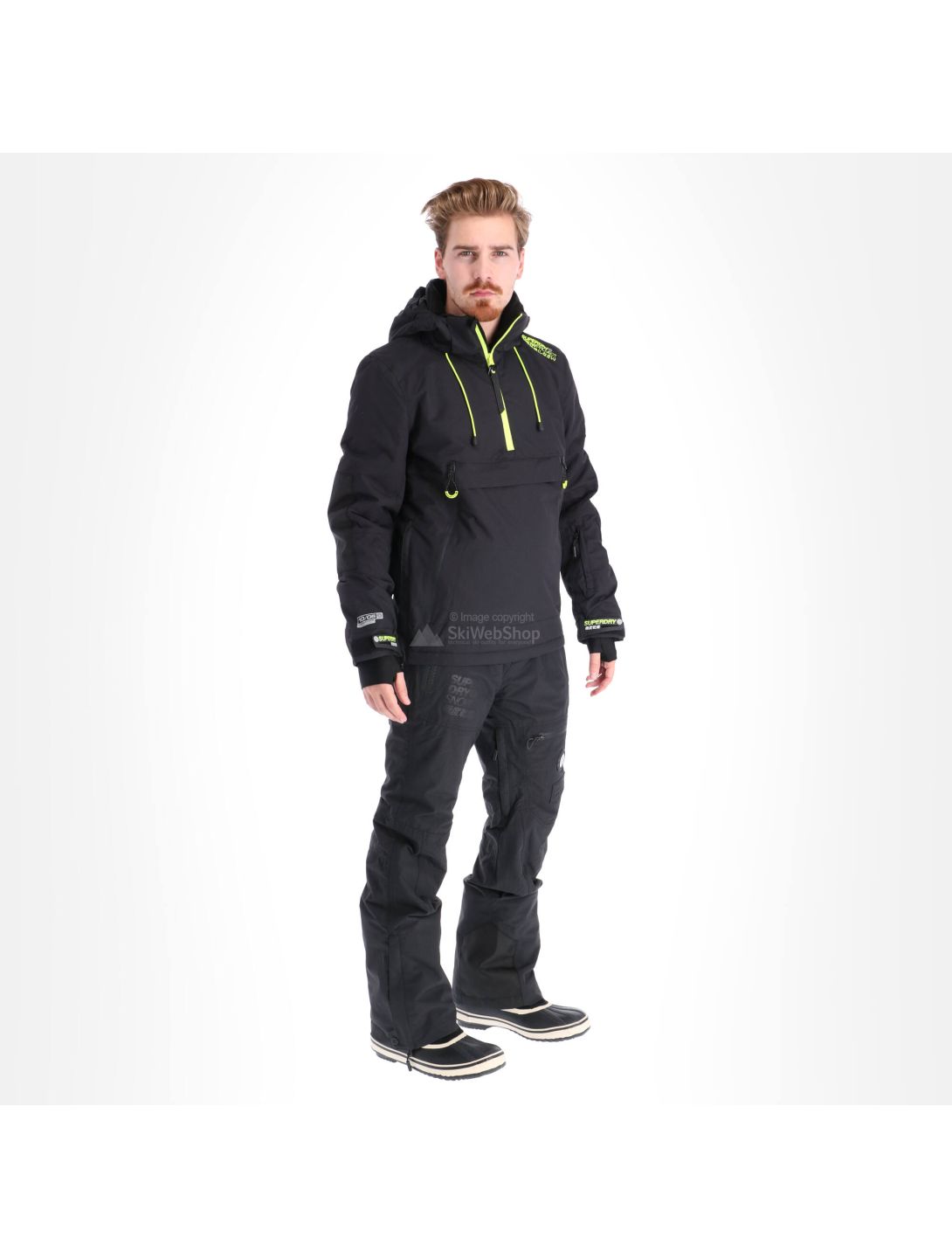 Superdry, SD Mountain Overhead Jacket, ski-jas, heren, onyx zwart