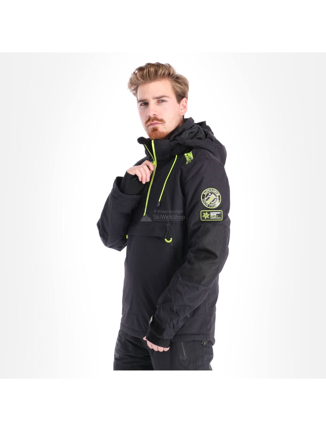 Superdry, SD Mountain Overhead Jacket, ski-jas, heren, onyx zwart