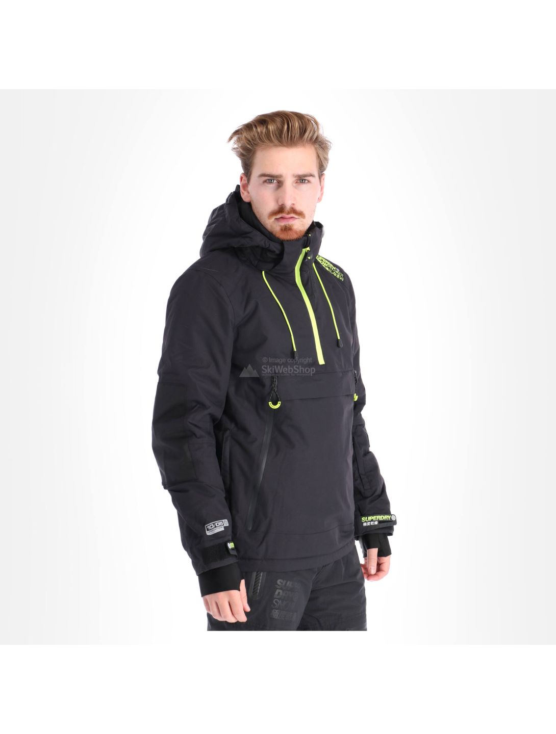 Superdry, SD Mountain Overhead Jacket, ski-jas, heren, onyx zwart