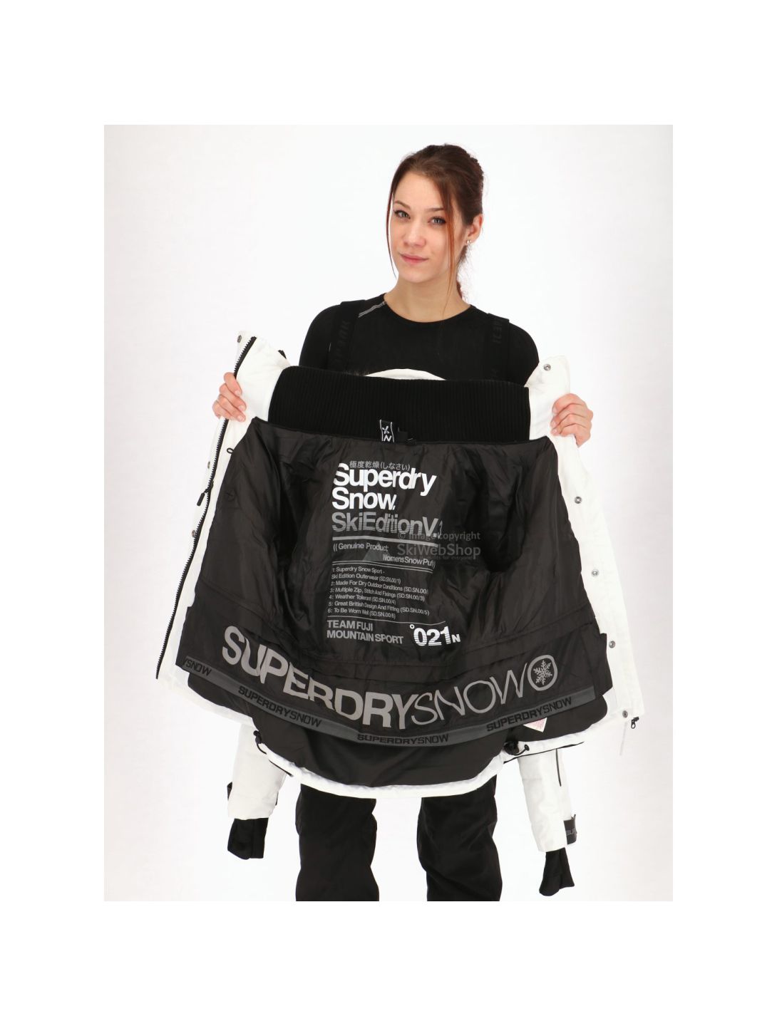 Superdry, Snow Puffer ski-jas, dames, wit