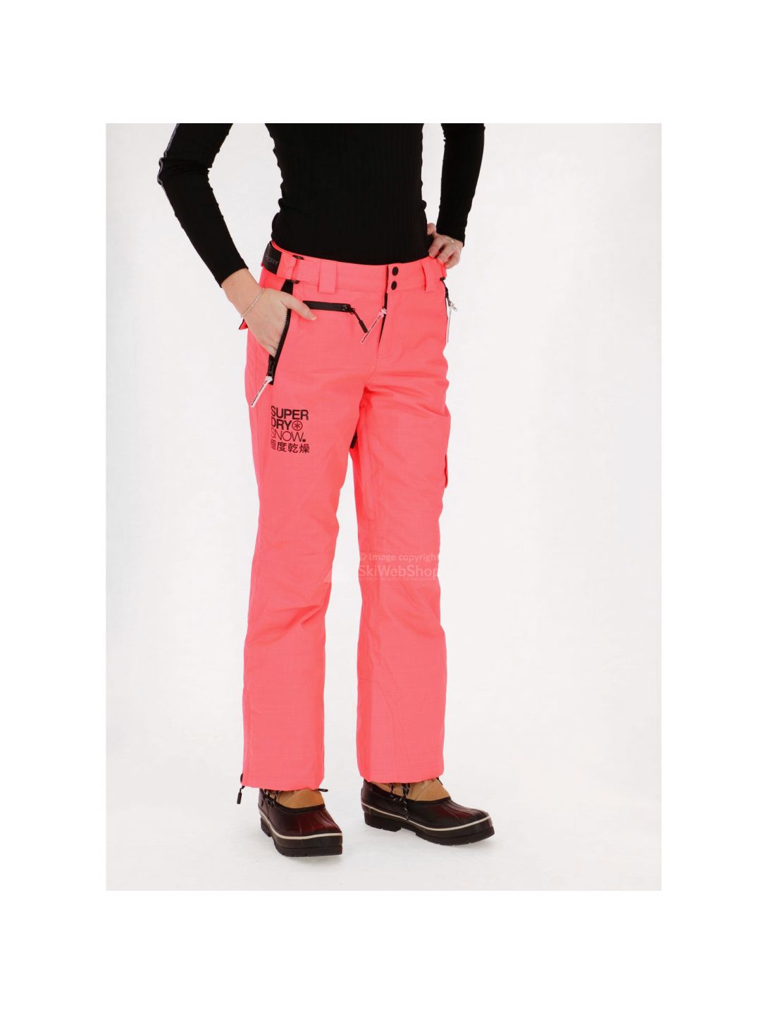 Superdry, Snow ski-broek, dames, fluro koraal 