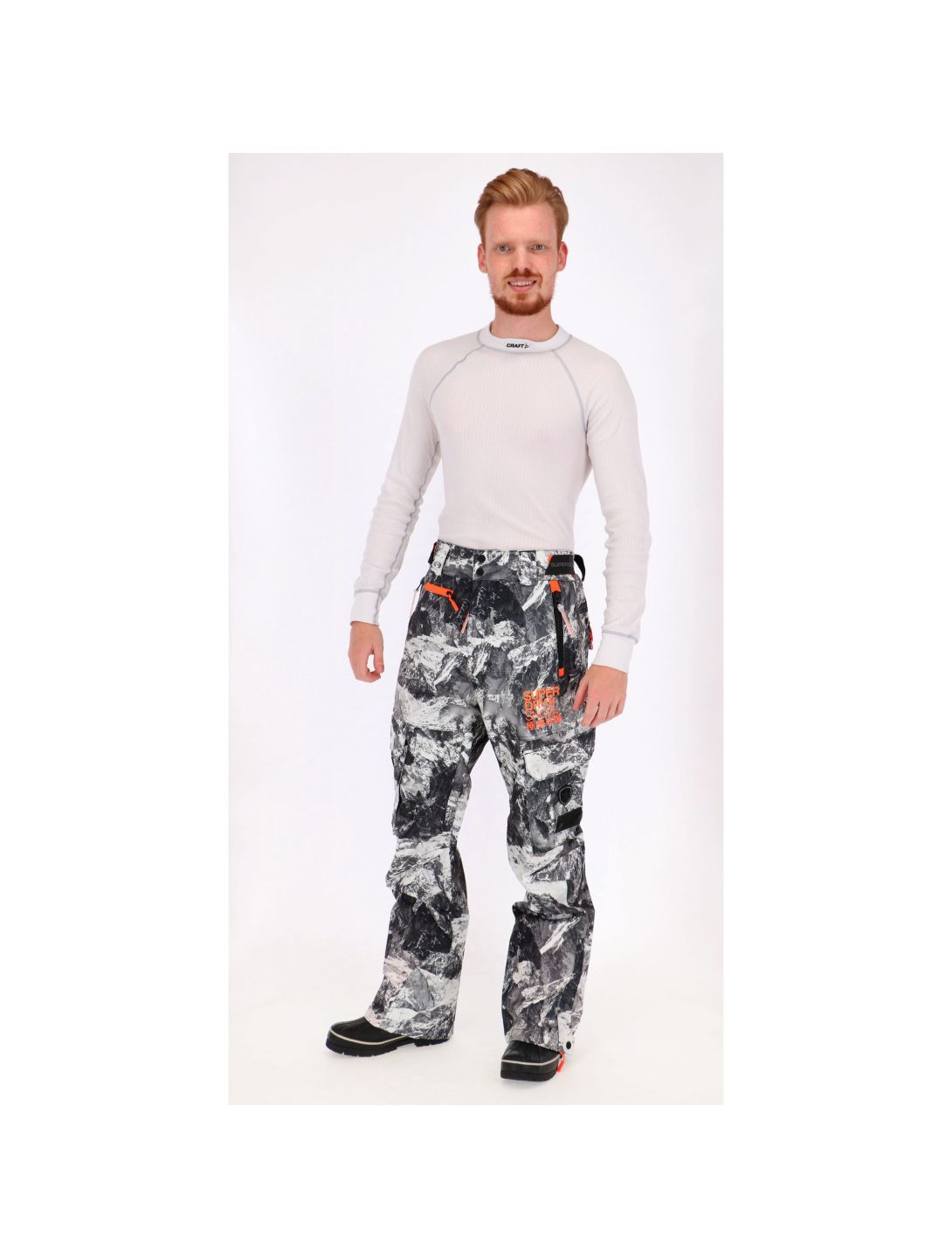 Superdry, Snowpants ski-broek, heren, cliff face grijs