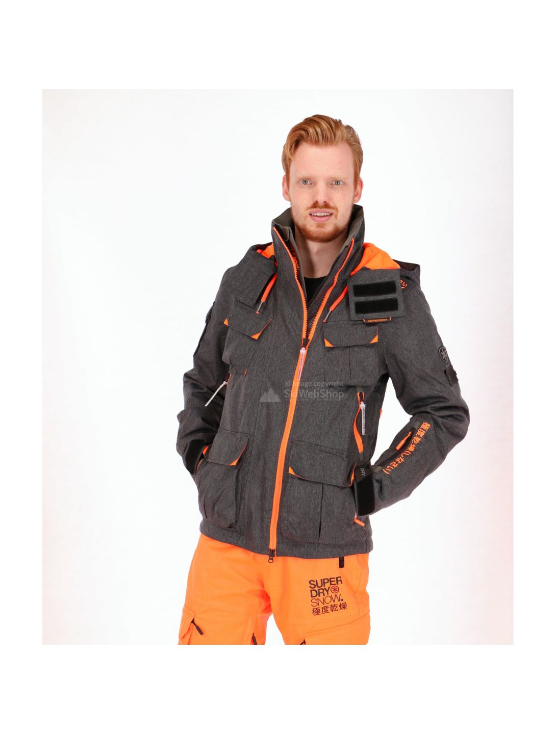 Superdry, Ultimate Snow Service ski-jas, heren, zwart grit