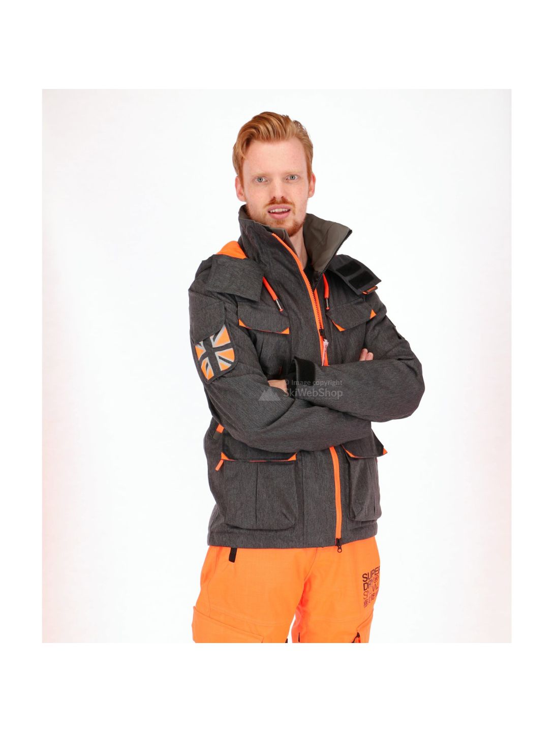 Superdry, Ultimate Snow Service ski-jas, heren, zwart grit