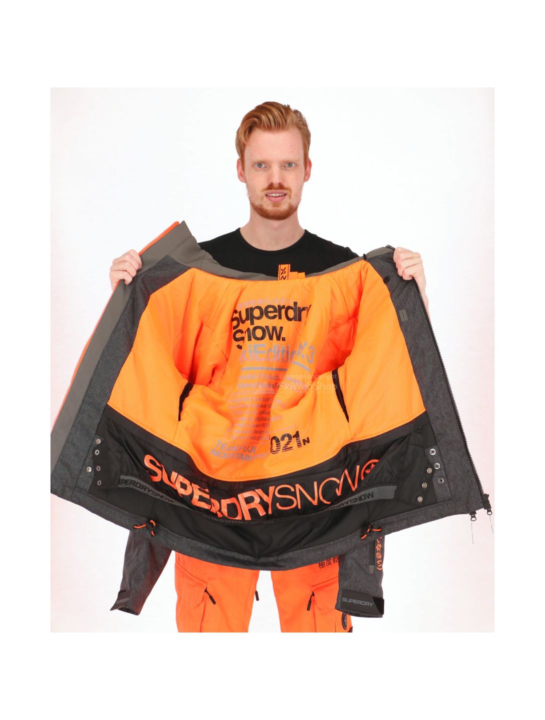 Superdry, Ultimate Snow Service ski-jas, heren, zwart grit