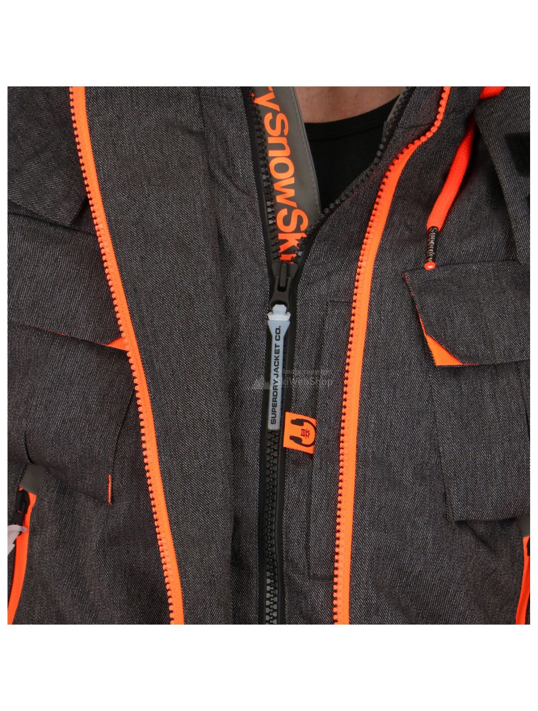 Superdry, Ultimate Snow Service ski-jas, heren, zwart grit