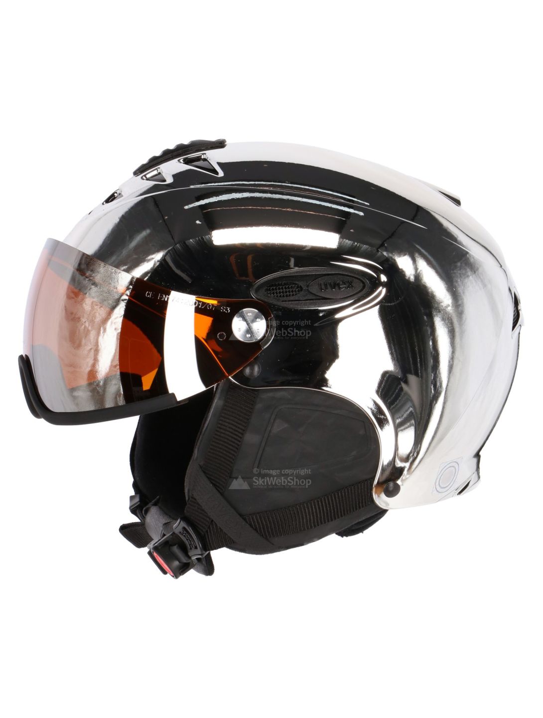 Uvex, HLMT 300 Visor Chrome LTD skihelm, zilver