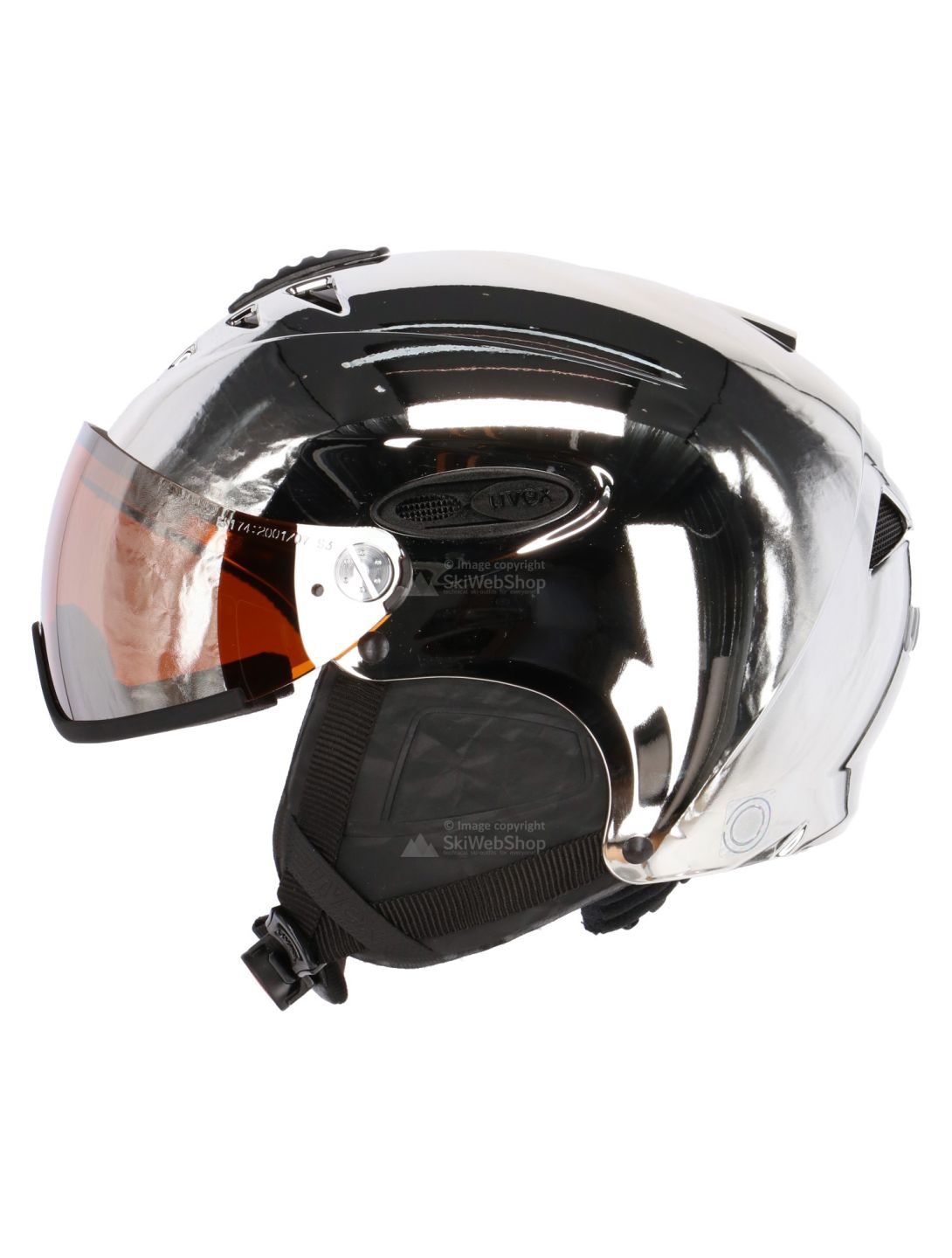 Uvex, HLMT 300 Visor Chrome LTD skihelm, zilver