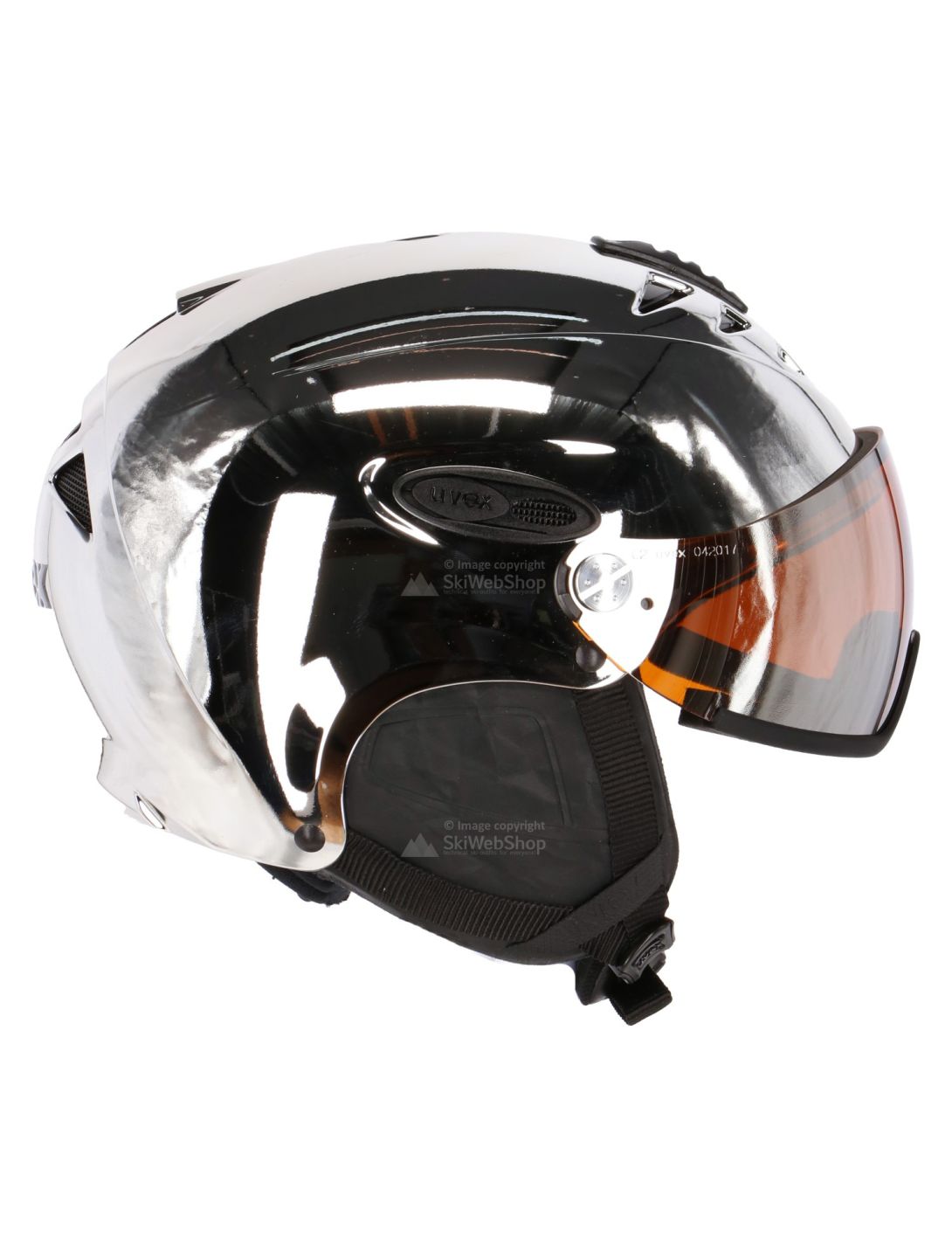 Uvex, HLMT 300 Visor Chrome LTD skihelm, zilver