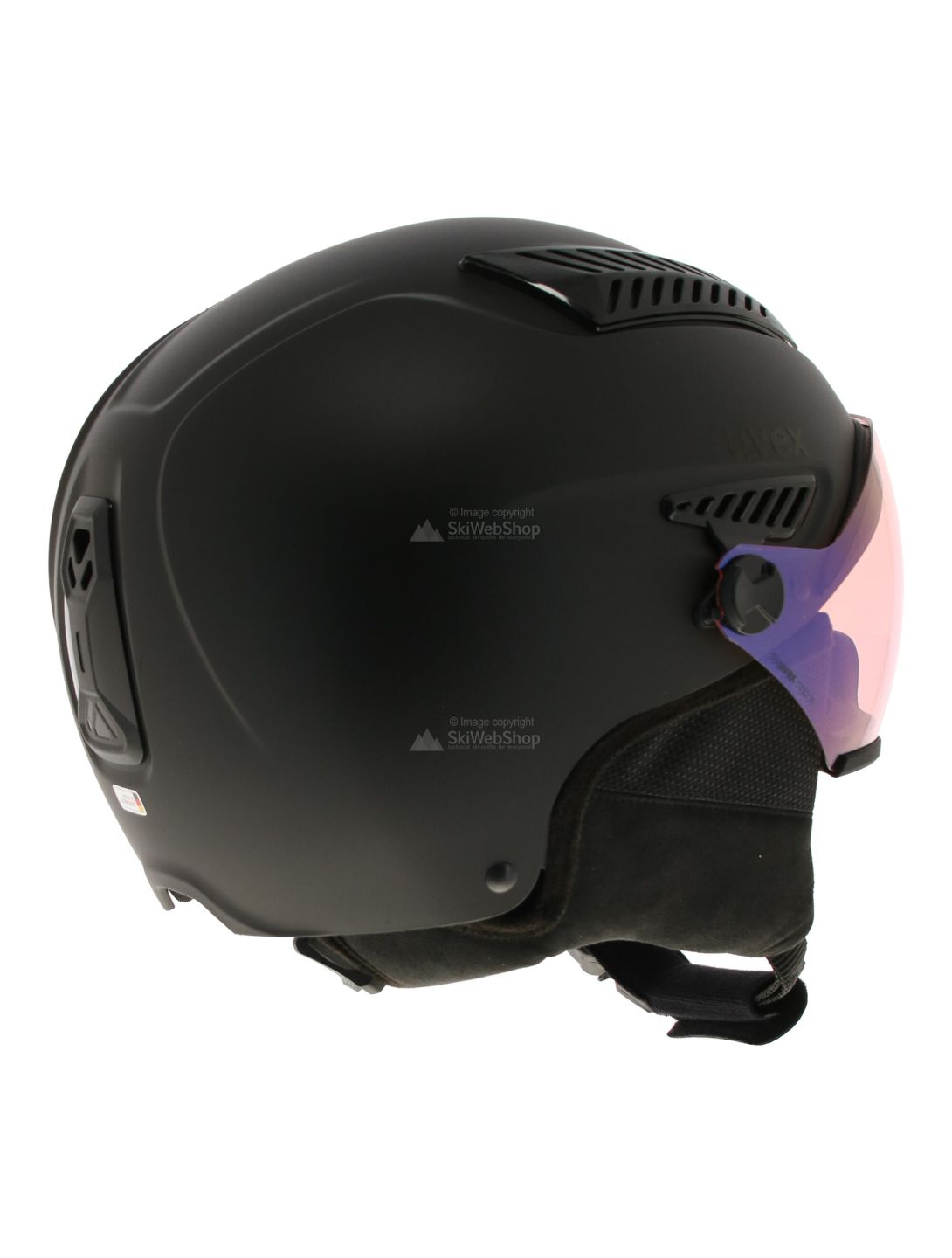 Uvex, Hlmt 600 visor V, skihelm met vizier, zwart