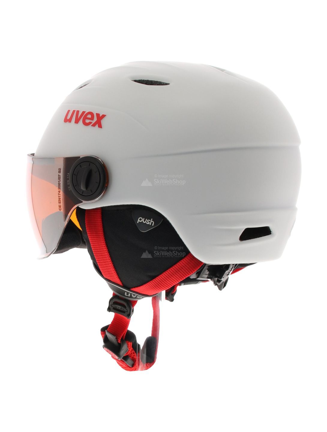 Uvex, Junior visor pro, skihelm met vizier, kinderen, wit