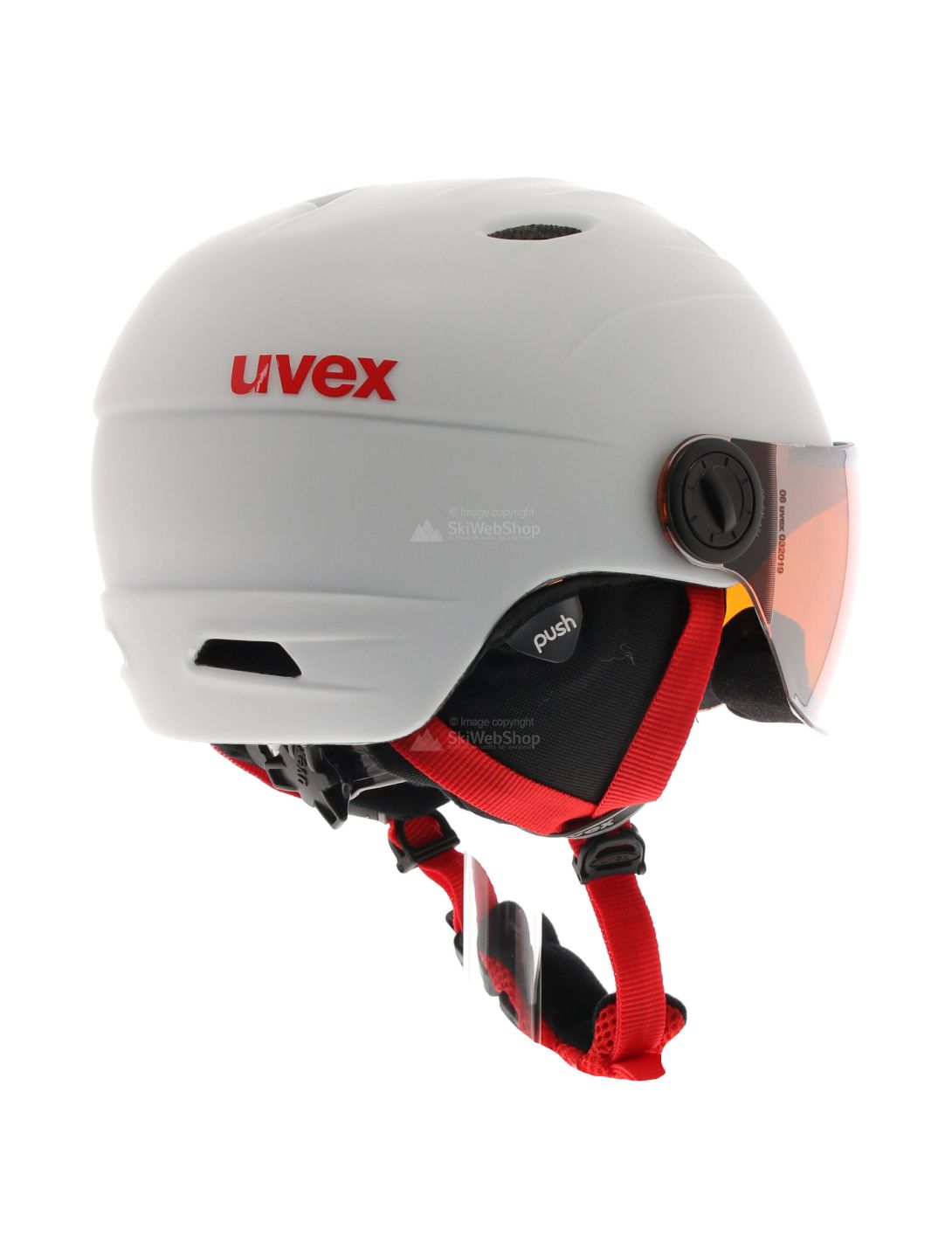 Uvex, Junior visor pro, skihelm met vizier, kinderen, wit