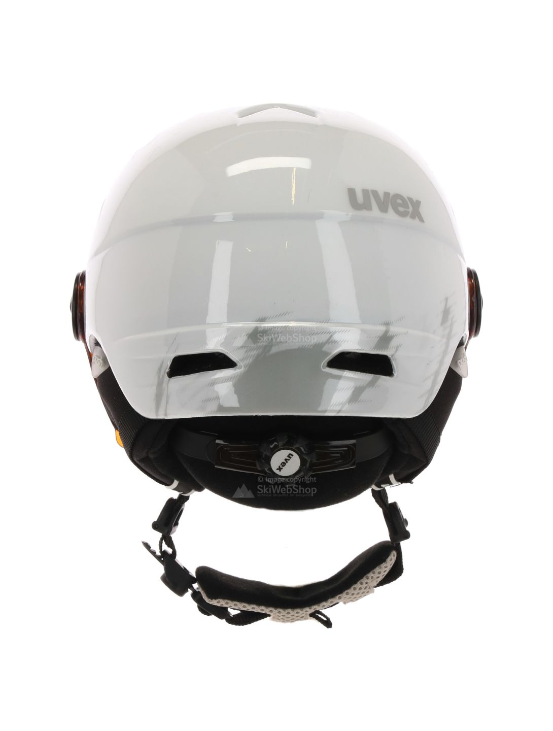 Uvex, Junior Visor Pro skihelm met vizier, kinderen, wit-grijs