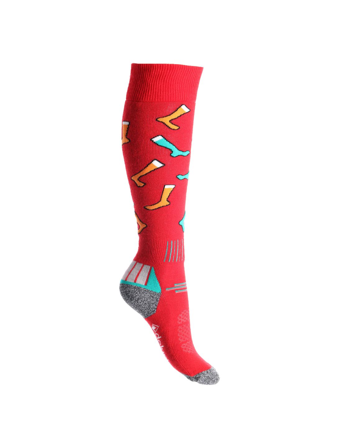 Deluni, Joyride skisokken unisex Socks On Socks Red rood 