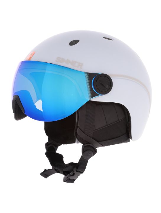 Sinner Titan Visor Skihelm Met Vizier Unisex Matte White Wit SkiWebShop